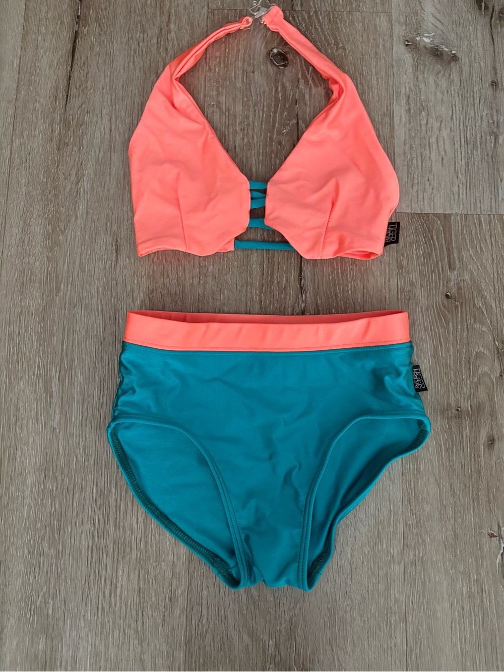 Tiger Friday orange coral Teal set child large dance set